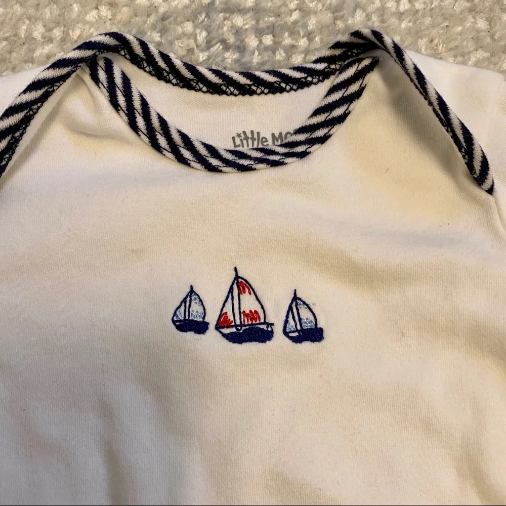 Little Me Sleepgown Sailboats 0-3m NWOT